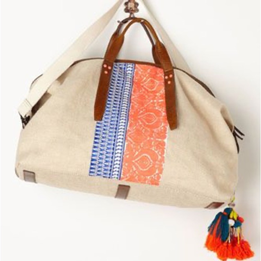 Anthropologie Jasper & Jeera Embroidered Weekender